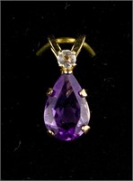 10k Gold and 0.7ct Amethyst Pendant Retail $120