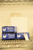 (3) Boxes of Wax Paddy paper and large roll of