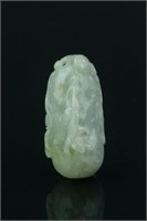 Chinese Fine Grade A Green Jadeite Carved Pendant