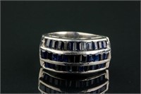 3.0ct Sterling Silver Sapphire Ring CRV $917