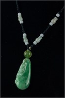 Chinese Fine Green Jadeite Dragon Pendant