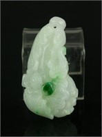 Chinese Grade A Green Jadeite Pendant w/ Cert