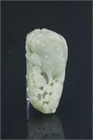 Chinese Hetian White Jade Carved Toggle