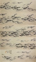 Qi Baishi 1864-1957 Chinese Ink on Paper Roll