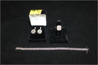 3pc Jewelry; Diamond Evening Ring, White