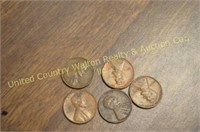(5) Wheat Pennies