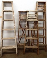 Four Wooden Step Ladders