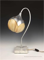 Slag Glass Lotus Table Lamp