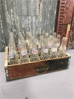 Wood Pepsi crate w/bottles