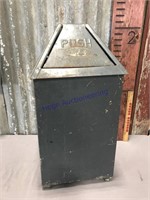 Small garbage can w/push top approx 23" tall