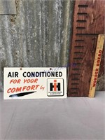 IH air conditioned porcelain sign-approx  6"Tx12"W