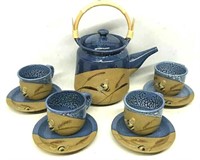 Handmade Pottery Bumble Bee Tea Set