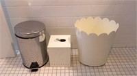 Small trash cans & tissue