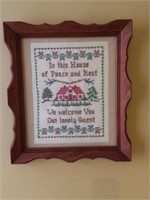 Needle Point Framed Welcome Guest
