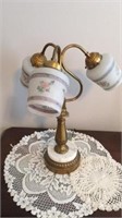 Brass Lamp & Doilie