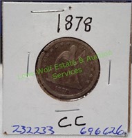 1878-CC Seated Liberty Quarter Coin