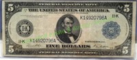 1914 Five Dollar Large Federal Reserve Note