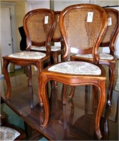 4 Cherry Caned Balloon Back Chairs