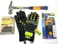 Hammer, XL Gloves, Stud Sensor & Screw Extractor
