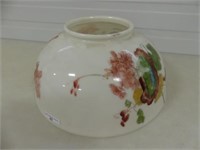 FLORAL WHITE GLASS PAINTED LAMP SHADE