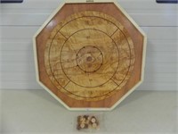 2-SIDED GAME BOARD- CROKINOLE, CHECKERS ETC