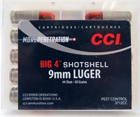 10rds CCI 9mm Luger Big 4 Shotshells-Pest Control