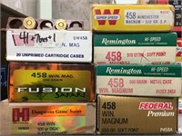 7 boxes of assorted 458 Win mag          (k 18)