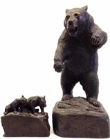 Two Rare John L. Clarke Bronze Bear Statues