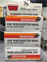 Lot with 4 458 Winchester mag        (k 18)