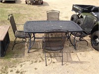 Wrought Iron Patio Table w/ 4 Chairs