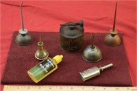 Lot of 7 Oil Cans and Bottles