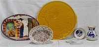 Assorted Ceramic Lot - Cheese Plate, Egg Coddlers