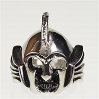 Stainless Steel Warrior Helmet Men's Ring. Retail