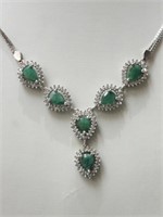Sterling Silver Emerald(4.68ct) Necklace.