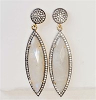 Sterling Silver Moonstone & Cubic Crystal