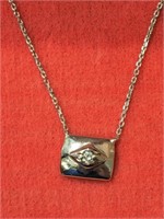 10K White Gold Diamond Necklace. Retail $