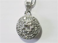 Sterling Silver Diamond (0.04ct) Pendant With