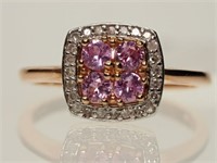 10kt Rose Gold  Pink Sapphire(0.68ct) &