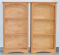 Pair Wood Bookshelves 49"h x 26"w x 11"d  ea
