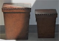 Leather Top Storage Stools