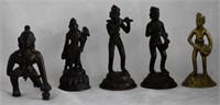 Antique Brass & Bronze Small Figurine Lot 3"