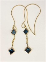 14kt Yellow Gold Blue Diamond (0.55ct) Earrings