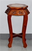 Ornate Accent Table / Vase Stand - Marble Top