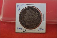 1903s Morgan Silver Dollar  F  key date