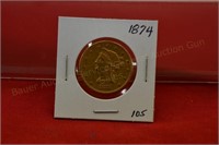 1874 Ten Dollar Gold Liberty  nice