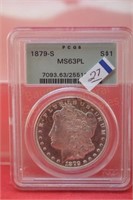 1879s slab Morgan Silver Dollar