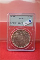 1899 Morgan Silver Dollar  early NGC MS62