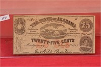 1863 Confederate Quarter Fractional Currency Note