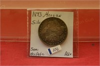 1893 Morgan Silver Dollar  AU+ semi key date