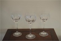Eleven German cut glass wine glasses